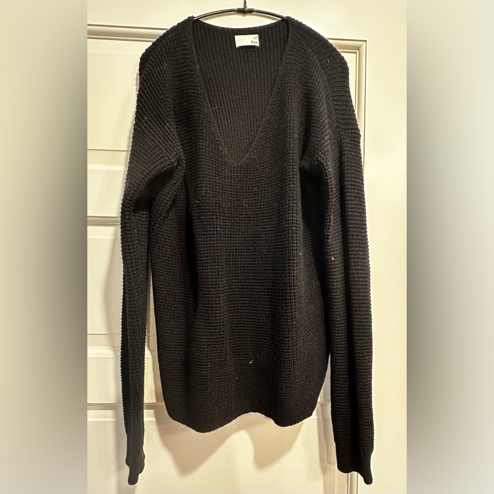 Wilfred Free Black V-Neck Knit Sweater